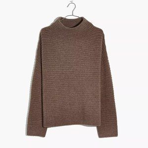 Madewell Belmont Mockneck Sweater in Coziest Yarn XL Hthr Root Taupe